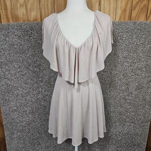 Show Me Your MuMu Daphne Mini Dress Sz XS Ruffle Metallic Shine Blush Pink